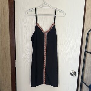 SHEIN Black Dress with Multicolor Trim